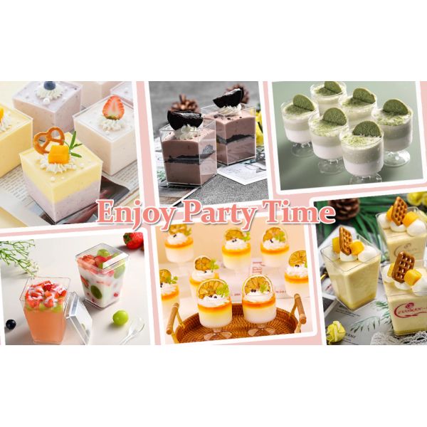 Factory Price 380ml 400ml PS Single Wall Mousse Pudding Yogurt Plastic Salad Cup Mini Clear Plastic Dessert Cup