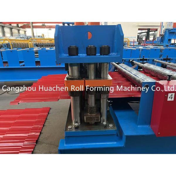 4 KW Hydraulic Cutter Glazed Tile Roll Forming Machine with 1200mm Coil Width and 12 Stations Roller