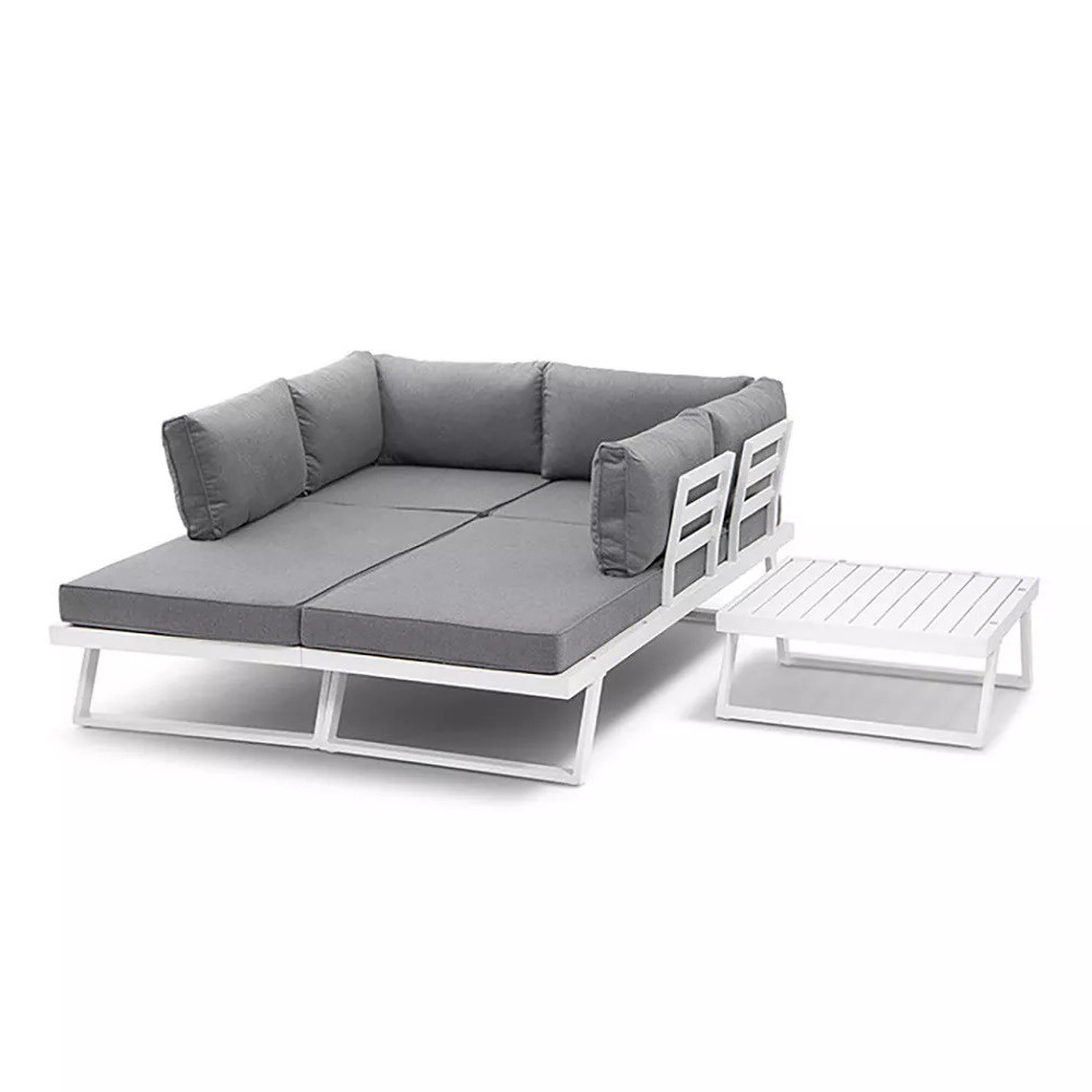 Modern Aluminum Frame Patio Furniture Sun Lounger for Garden Sofa Sectional Lounge Set