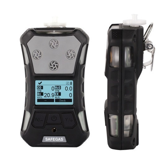 Portable 6 In 1 Gas Detector CH4, CO, CO2, H2S, NO2, O2 Pump And Diffusion Sampling