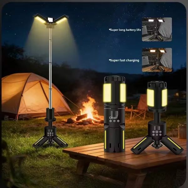 Rechargeable Camping Lantern Outdoor Hiking Fishing Tent Lamp 6000 LM Super Bright Magnetic Rotatable Telescopic LED RV