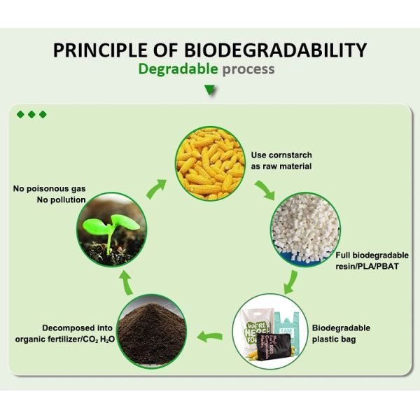 eco friendly wholesale cornstarch custom color printed 100% biodegradable compostable plastic garbage bags on roll