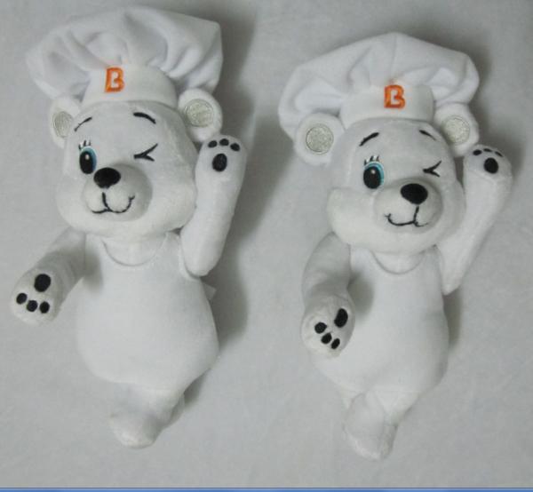 Bimbo White Chef Teddy Bear Stuffed Plush Toy Cute customized Bear Mascot