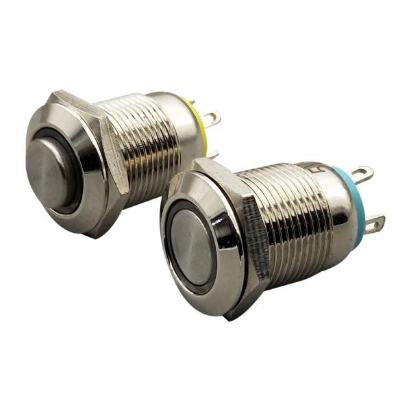 3V 5V 12V 24V Industrial Electrical Connector Metal Push Button Light Switch 12mm