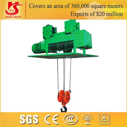Low headroom compact single speed small wire rope electric hoist