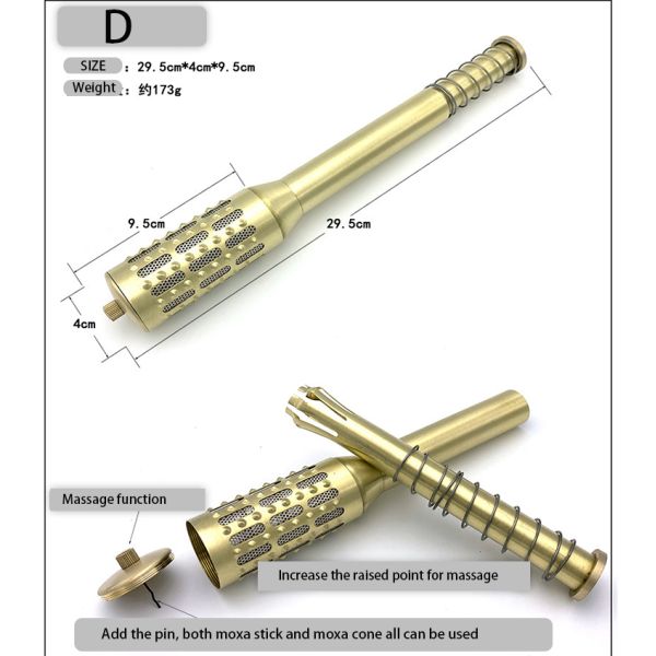 Chinese Medicine Apparatus Stainless Steel and Copper Moxa Stick Burner for Massage