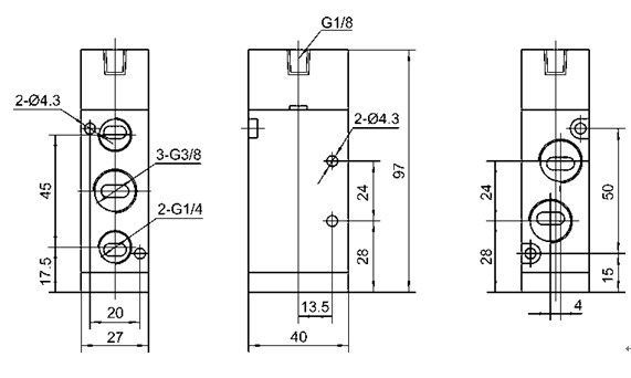 Tipo válvula de control neumático neumática de 4A210 M5~G1/2 de Airtac”