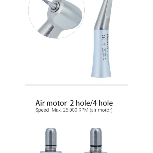 Straight Nose Dental Handpiece Unit 0.3-0.35Mpa With Air Motor