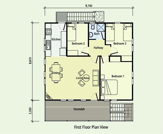 Светлые бунгало пляжа железного каркаса деревянные домашние с ливнем, кухней