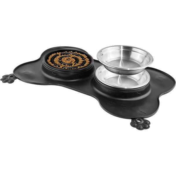 Elevated Pet Slow Eating Dog Bowl Dispenser Anti Tipping