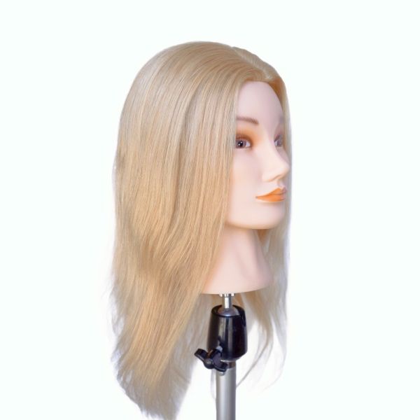 European Face Practice Mannequin Head with Backward Hair Direction and Human Hair