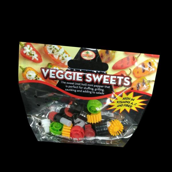 Custom Printing Recyclable OPP Resealable zipper Plastic Bags with Punching Hole for fruit Packing