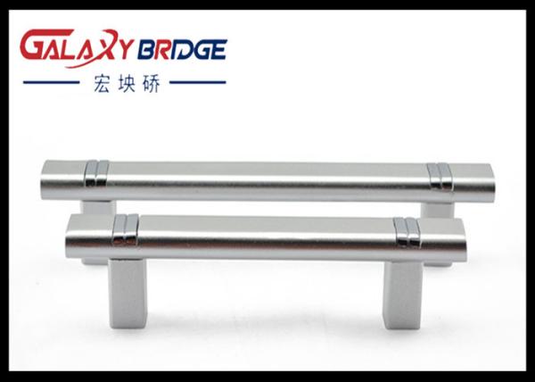 Solid 320mm Aluminum Kitchen Cabinet Handles , Silver Zinc Assembly Aluminium D Handles