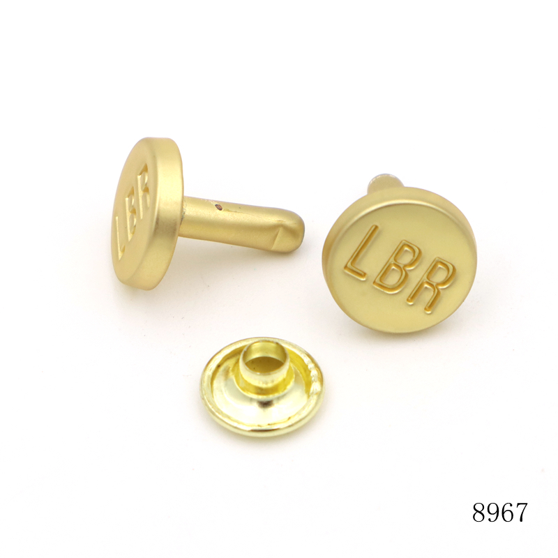 11mm Matte Gold Flat Rivet Leather Bag Accessories Rivet Studs Custom Hat Logo Rivet