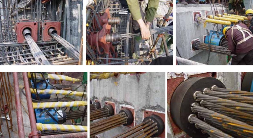 Prestressing 100 Ton 300 Ton 500 Ton Hydraulic Jack For Post Tensioning