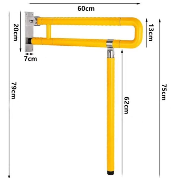 Stainless Steel Bathroom Safety Rails Folding Disabled High Strength