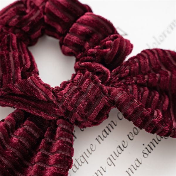 Autumn/Winter plush rabbit ears golden fabric knotty scrunchie Cross border women's hair headdress accessories