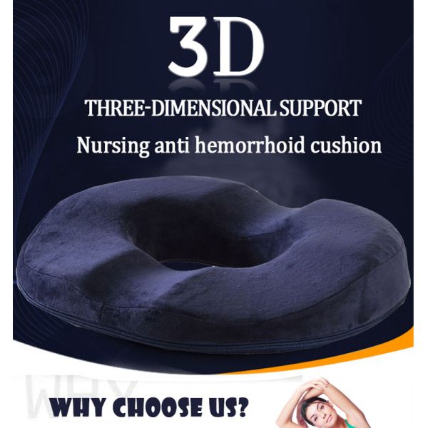 Comfortable and Durable 100% Polyester Donut Hemorrhoid Seat Cushion for Elderly