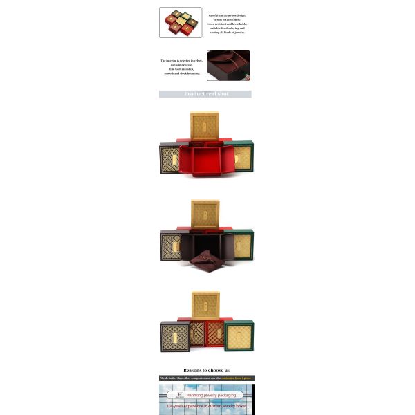 Ancient Style Cardboard Paper Jewelry Packaging Box with Textured Decor