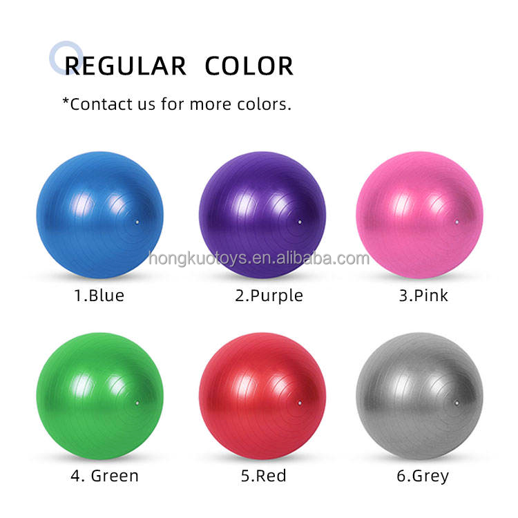 Availalbe OEM 55 см ПВХ анти-взрыв Gym упражнения йога мяч с воздушным насосом и красочными