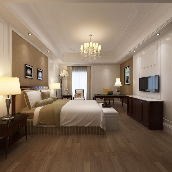 Upscale 5 Star Hotel Bedroom Furniture Luxurious For Business Area