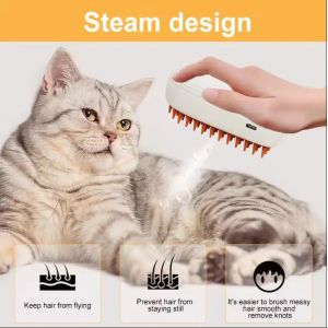 3-in-1 Cat Steam Brush Hot Sell For Pet Grooming Water Spray Hair Removal Light Cleaning