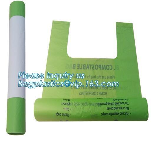 Biodegradable compostable HDPE/LDPE Clear Food Bag, Biodegradable White Trash Bags Compostable Food Waste Bags