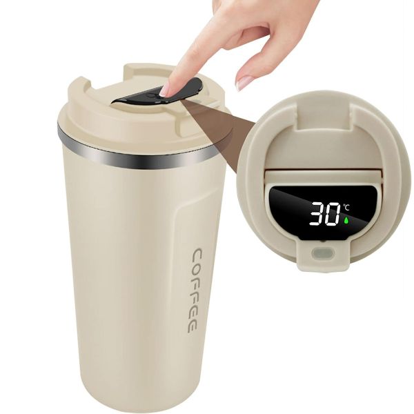 Eco Friendly Stainless Steel Thermal Mug with Temperature Display and Leak Proof Lid