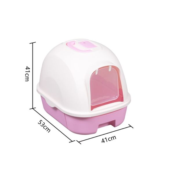 White Portable Cat Litter Box Enclosed Litter Box For Large Cats