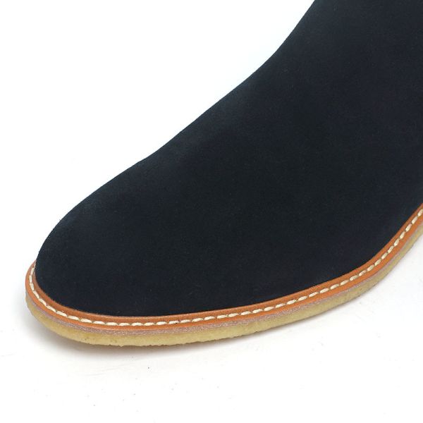 Dark Blue Fashionable Mens Genuine Leather Chelsea Boot