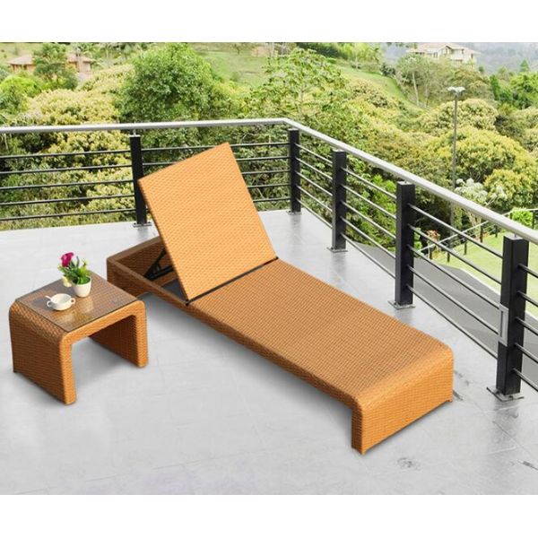 PE Rattan Chaise Lounge chairs Leisure Aluminium Outdoor Garden patio beach chair