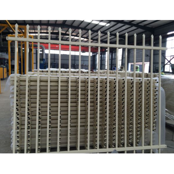 Flat top galvanized steel tubular metal fence panel
