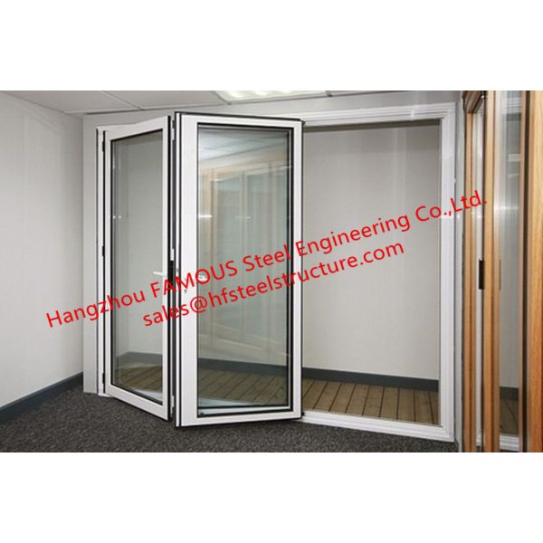 Exterior Aluminum Folding Door Double Glazing Thermal Break Standard Metal Frame Bi Folding Doors