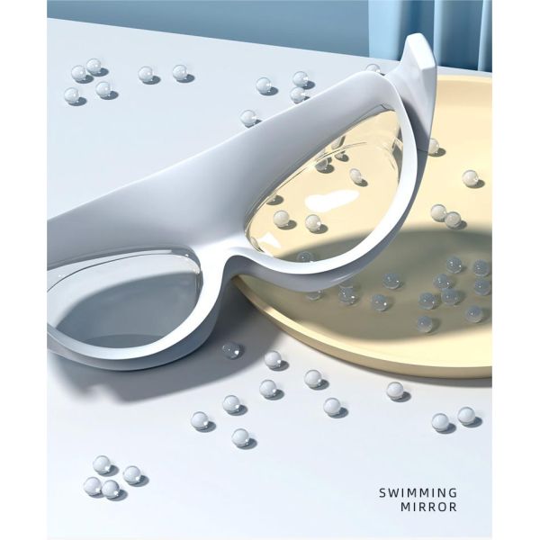 White Silicone Swim Goggles Water Sports Comfortable Swim Goggles For Adults