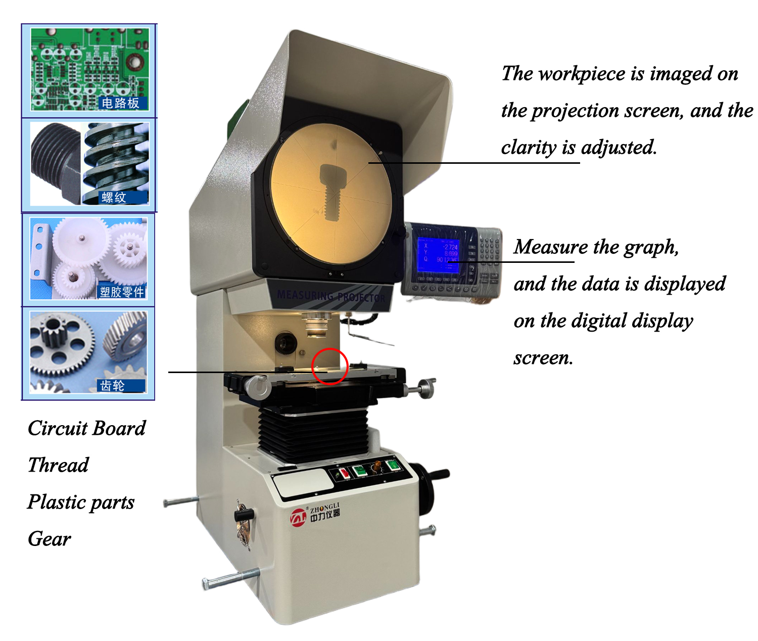 Sensing Projector Impact Specimen U/V Notch Profile Projector Measuring Specimen Projector Vertical Projector