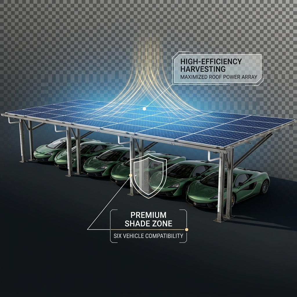 Budget-Efficient ECO Gamma Frame Carport Economy Solar Parking Canopy Standardized 5m Span Cost-Effective PV Shelter