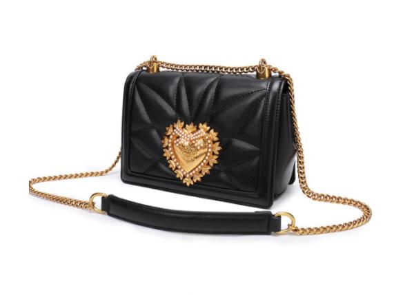 Fashion Real Cow Leather Small Square Quilted Bag With Gold Metal Accessory