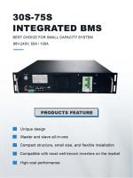BMS de alto voltaje 75S 240V 50A BMS integrado con función paralela para el paquete de baterías de litio Solución de energía para BESS