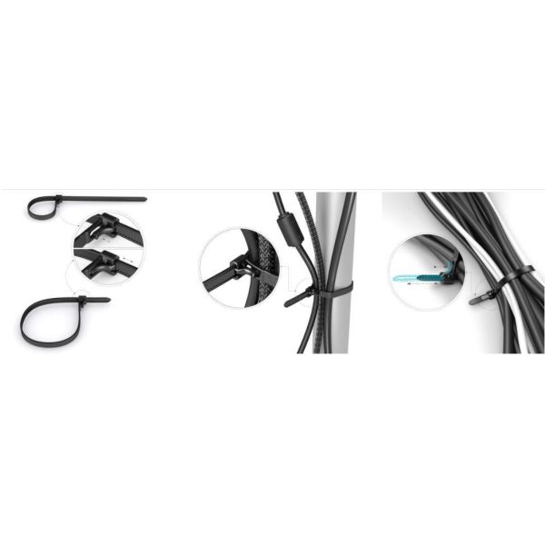 100 упаковки черных нилоновых галстуков Strong и 80mm-1220mm Длина 1,8mm-9mm Ширина