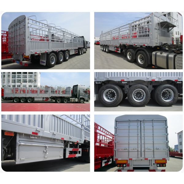 3axles 4 Axles 40FT 40 50 70 Tons Cargo Delivery Fence Box Trailer with Wabco Valve