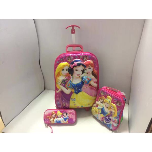 Hot sale 6D Kids Trolley 3 pcs / trolley school bags / children travel bags