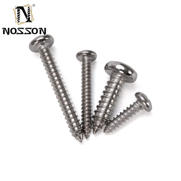 M2.5 DIN7981 H Cross Recessed Pan Head Tapping Screws with Cone Point Phillips Drive Type C in Stainless Steel Material