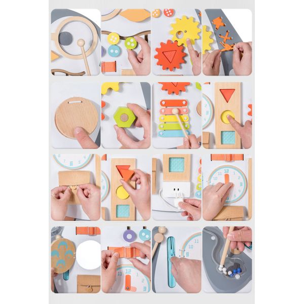 Penguin Busy Board Vertical Double-Sided Painting Puzzle Toy for Kids Learning Function