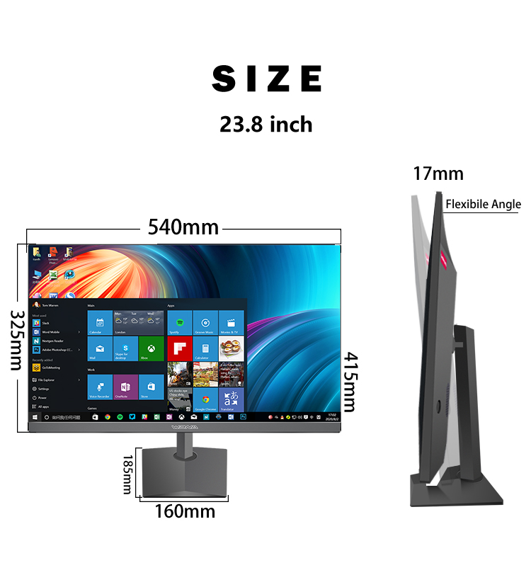 27 дюймовый настольный игровой ПК I3 I5 I7 I9 DDR4 32GB 512GB SSD HDD 3,5 дюйма 4TB Все в одном ПК