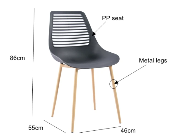 Estilo de diseño moderno silla de plástico ergonómica nórdica para muebles domésticos en la cocina sala de estar dormitorio comedor