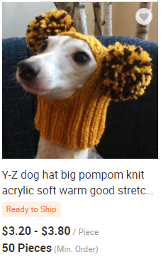 Y-Z Wholesale custom logo designer knitted adjustable winter warm funny dog skull hat