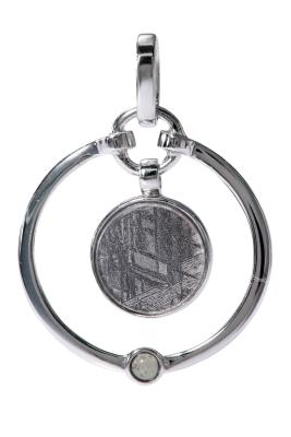 Movable Meteorite 925 Sterling Silver Round Pendant Muonionalusta