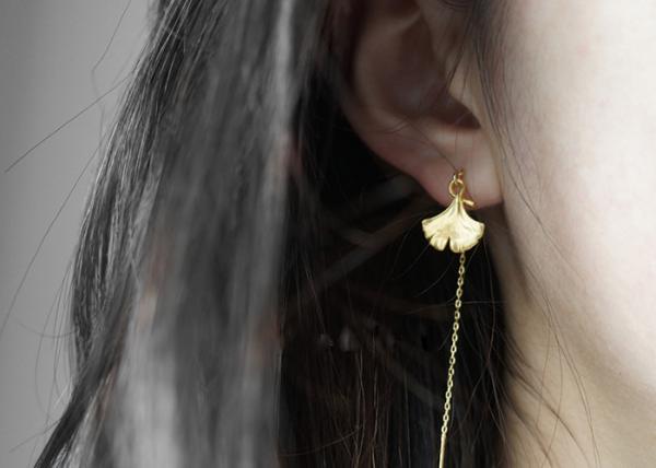 Japan Imported High Quality Silver And 14K Gold Allergy Free Earring Studs Simple Long Earrings