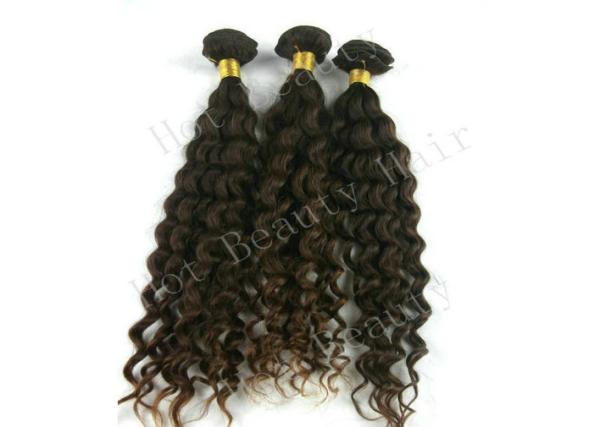 Brazilian Virgin Human Hair Extensions Brown , Remy Big Curl Hair