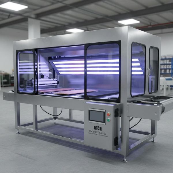 Automated UV Curing System for Wood, Glass & Metal – Energy-Efficient, PLC Controlled & Customizable